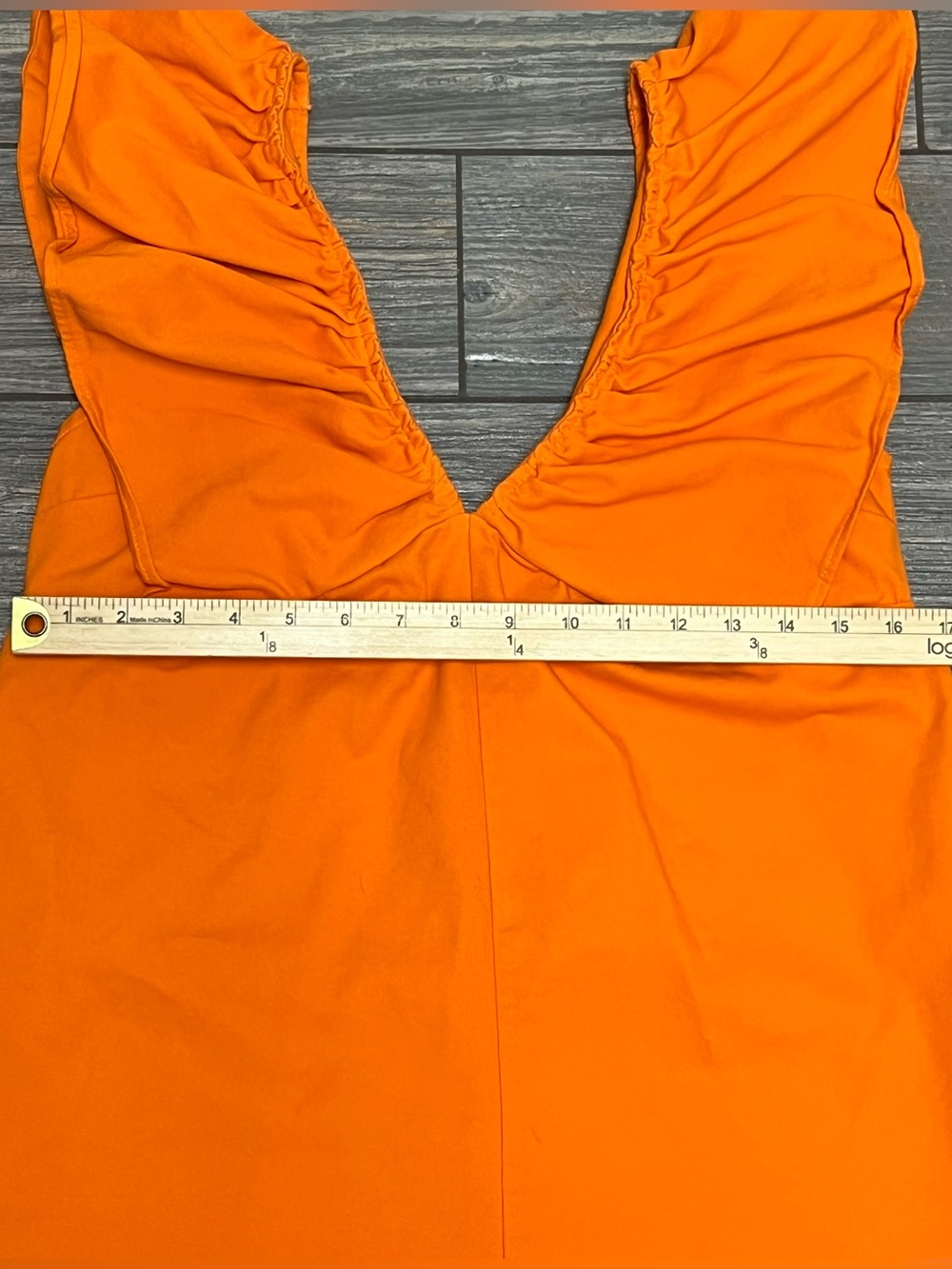 Day + Moon Orange Ruffle Sleeve Shorts Romper Womens Small Bright Orange pockets - Picture 6 of 12